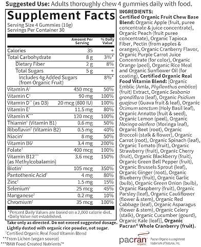 Garden of Life Organics Women's Multivitamin Gummies, Berry, 120 Gummies | Multivitamin for Women with Methyl B12, C & D3, USDA Organic, Non-GMO, Vegan - Image 6