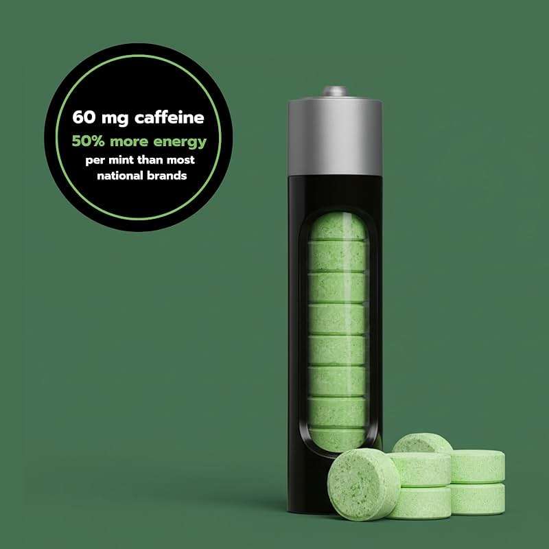Caffeine Mints by Rally, 60milligram Caffeine, Instant Energy, Fresh Breath Caffeinated Mints, 0 Sugar, Natural Peppermint Flavor (2 Packs, 20 Mints) - Image 3
