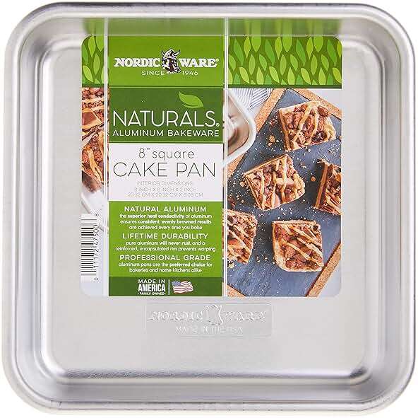 Nordic Ware - 47500 Nordic Ware Naturals Aluminum Commercial 8" x 8" Square Cake Pan, 8 by 8 inches, Silver - Image 7