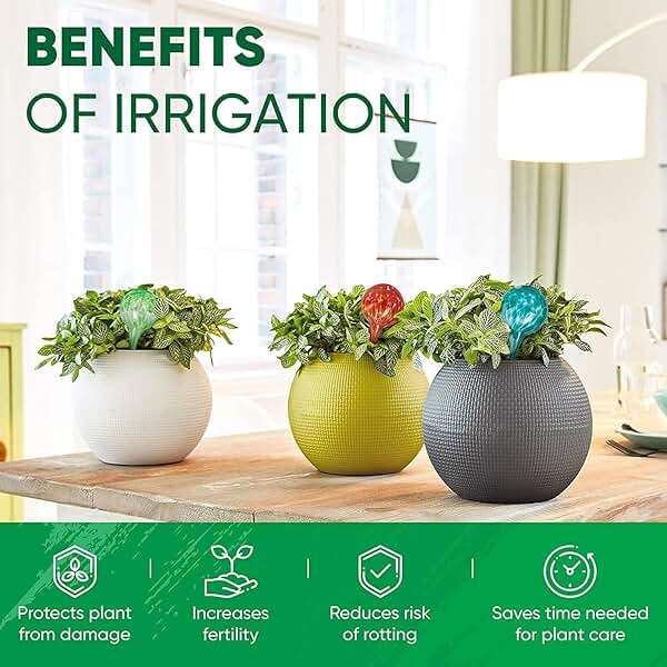 Plant Watering Globes Set of 6 - Small Glass Self Watering Bulbs Up to 5 Days of Irrigation - for Indoor & Outdoor Plants - Multicolor, Automatic, Glass Watering Bulbs for Daily Use, Watering Devices - Image 5