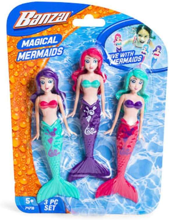 Fun Stuff Banzai Spring and Summer 3 Piece Magical Mermaid Dolls, in Assorted Colors - Image 1