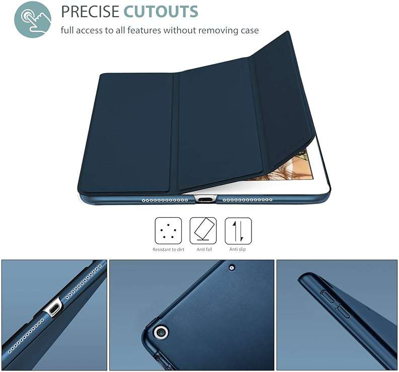 ProCase Smart Case for iPad 9.7 Inch iPad 6th/5th Generation 2018 2017(Model: A1893 A1954 A1822 A1823), Ultra Slim Lightweight Stand Cover with Translucent Frosted Back -Navy - Image 3