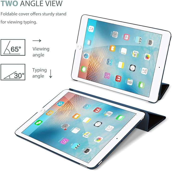 ProCase Smart Case for iPad 9.7 Inch iPad 6th/5th Generation 2018 2017(Model: A1893 A1954 A1822 A1823), Ultra Slim Lightweight Stand Cover with Translucent Frosted Back -Navy - Image 6
