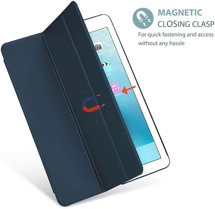 ProCase Smart Case for iPad 9.7 Inch iPad 6th/5th Generation 2018 2017(Model: A1893 A1954 A1822 A1823), Ultra Slim Lightweight Stand Cover with Translucent Frosted Back -Navy - Image 8