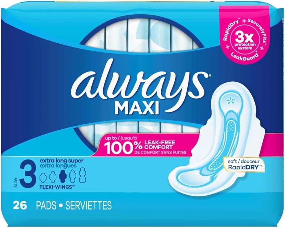 Always Pads Maxi Extra-Long Size 3-26 Count Super (2 Pack) - Image 1