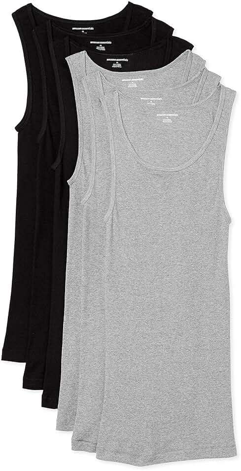 Amazon Essentials Men's Lightweight Breathable Cotton Slim Fit Tank Undershirts - Image 2