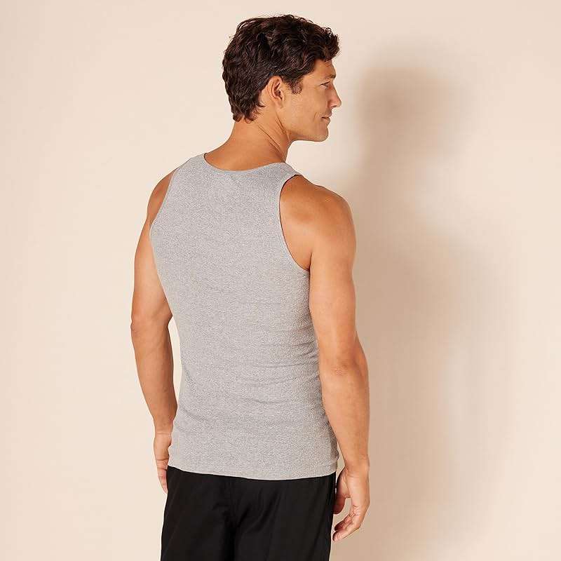 Amazon Essentials Men's Lightweight Breathable Cotton Slim Fit Tank Undershirts - Image 5