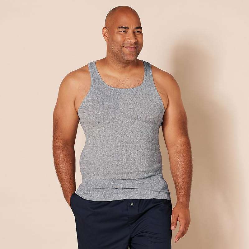 Amazon Essentials Men's Lightweight Breathable Cotton Slim Fit Tank Undershirts - Image 8