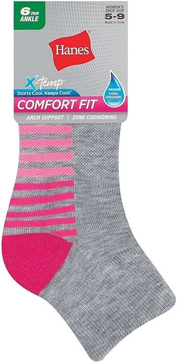 Hanes Women's 6-Pair Comfort Fit No Show Socks - Image 2