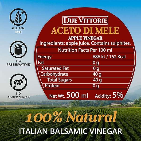 Due Vittorie Apple Vinegar - Easy to Drink Raw Apple Cider Vinegar Aged in Barrique Wine Barrels, Gourmet Vinegar for Cooking, Imported From Italy, All Natural - 16.9 fl oz / 500ml - Image 2