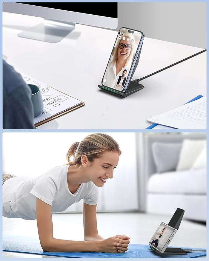 Fast Wireless Charger, NANAMI Wireless Charging Stand Compatible iPhone 17/17 Air/16/15/15 Pro/15 Plus/15 Pro Max/14/13, Nightstand Phone Charger Dock for Samsung Galaxy S26/S26+/S25/S24/S23/S22 - Image 4