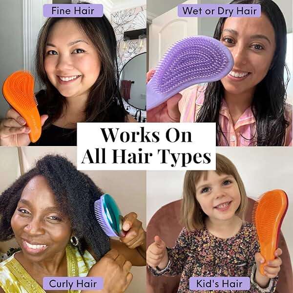 Lily England Teen Girl Gifts Trendy Stuff - Gentle Detangler Hair Brush for Curly, Thick, Straight & Natural Hair - Attractive Gift for Teen Girls with Flexible Bristles for Wet & Dry Hair, Rose-Gold - Image 3