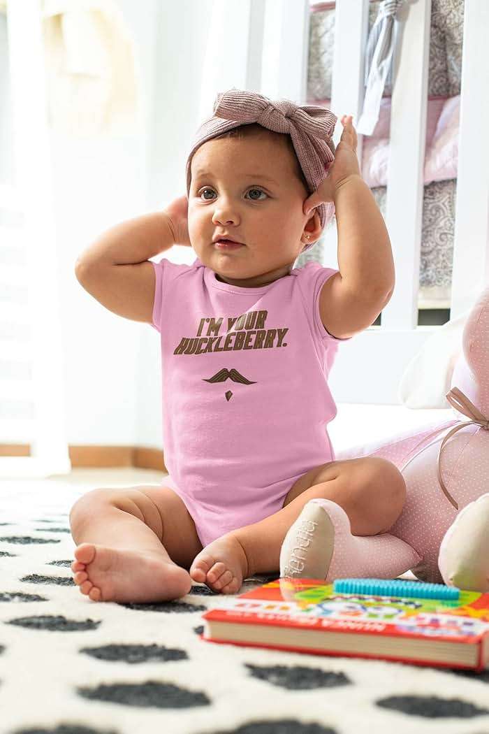 Pop Threads Im Your Huckleberry Western Quote Funny Vintage Infant Baby Boy Girl Bodysuit - Image 5