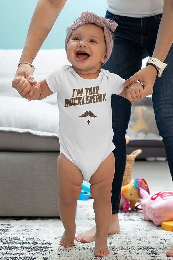 Pop Threads Im Your Huckleberry Western Quote Funny Vintage Infant Baby Boy Girl Bodysuit - Image 7