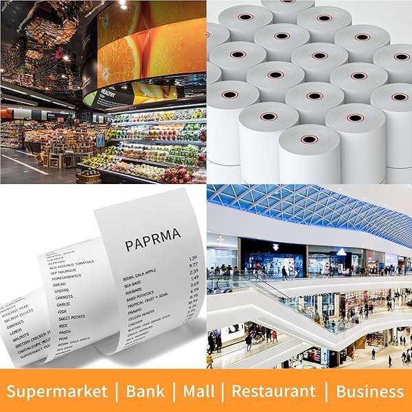 PAPRMA 2 1/4'' x 50' Thermal Receipt Paper 50 Rolls, 2.25x50ft Receipt Roll Cash Register Paper - For Credit Card Machine POS Terminal Clover Mini Verifone - Image 6