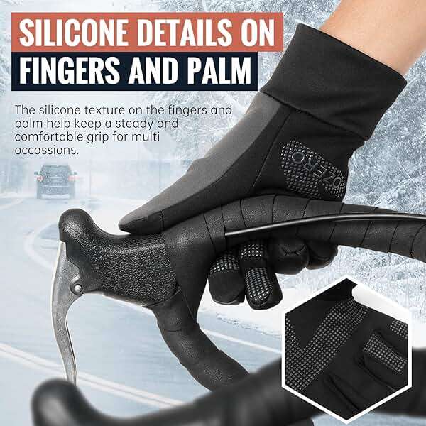 OZERO Winter Touchscreen Gloves for Men: Warm Running Gloves Windproof Water Resistant - Lightweight Thermal Glove for Hiking Cycling Driving - Image 5