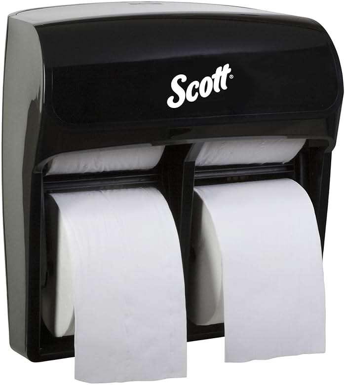 Scott Professional High Capacity Coreless Standard Roll Toilet Paper Dispenser (44518), Black, Holds 4 Rolls, Wall Mounted, Commercial Grade (Qty 1) - Image 1