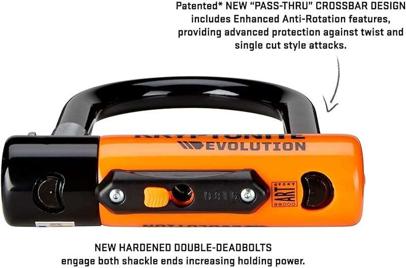 Kryptonite Evolution Mini-7 Bike U-Lock with 4 ft Security Cable - 7mm Max - Performance Steel Shackle with Double Deadbolt, Includes 3 Keys, Convenient Carry Bracket - Compact High-Security Bike Lock - Image 5