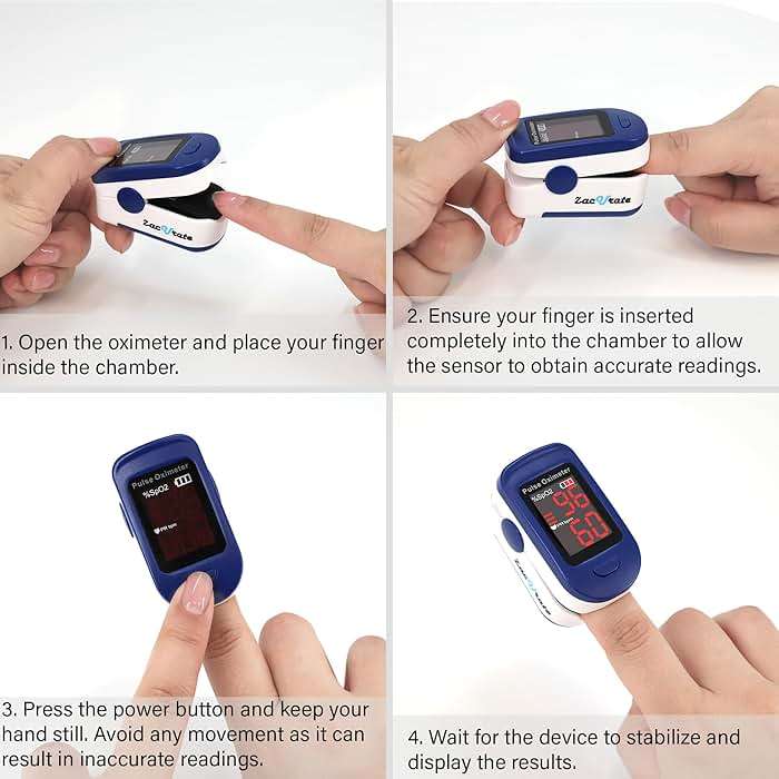 Zacurate 500BL Fingertip Pulse Oximeter Blood Oxygen Saturation Monitor with Batteries Included (Navy Blue) - Image 4