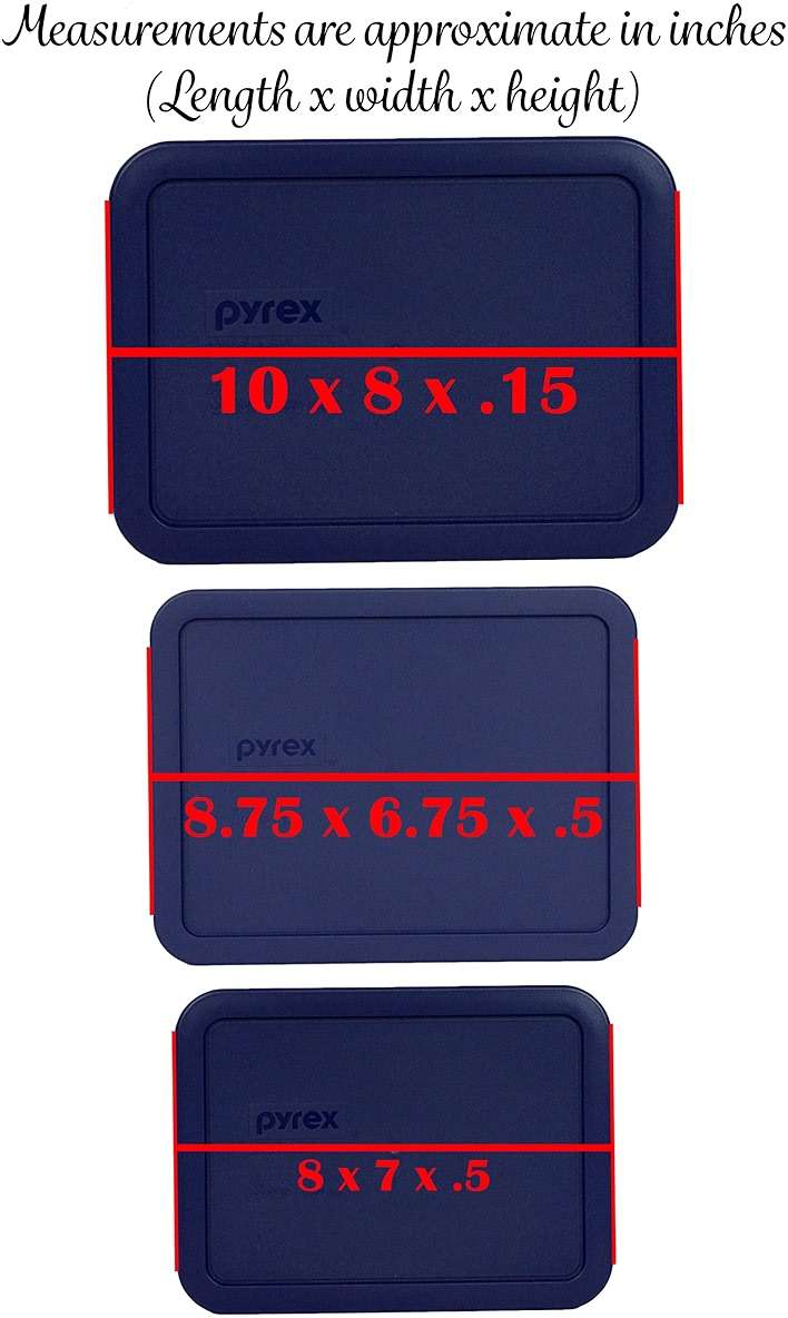 Pyrex 7212-PC 11-Cup, 7211-PC 6-Cup, & 7210-PC 3-Cup Blue Food Storage Replacement Lids - Made in USA - Image 2