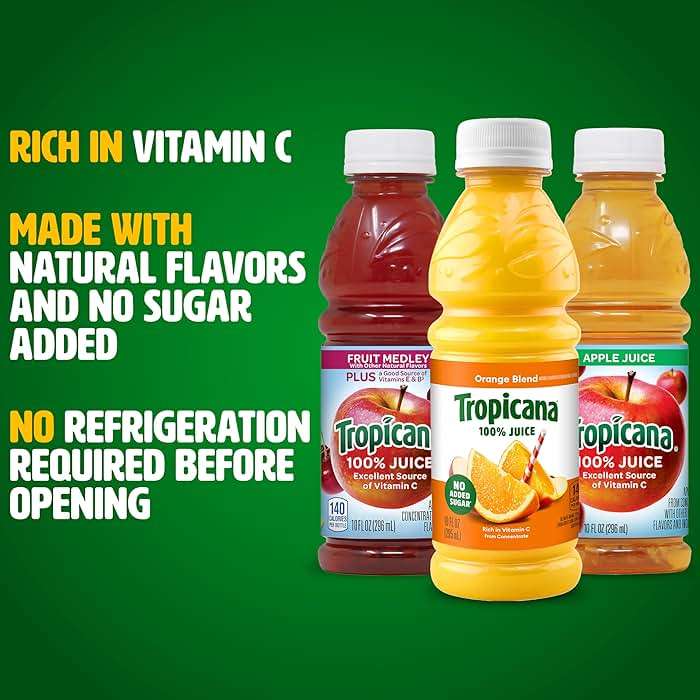 Tropicana 100% Juice 3-flavor Classic Variety Pack,10 Fl Oz (Pack of 24) - Image 5