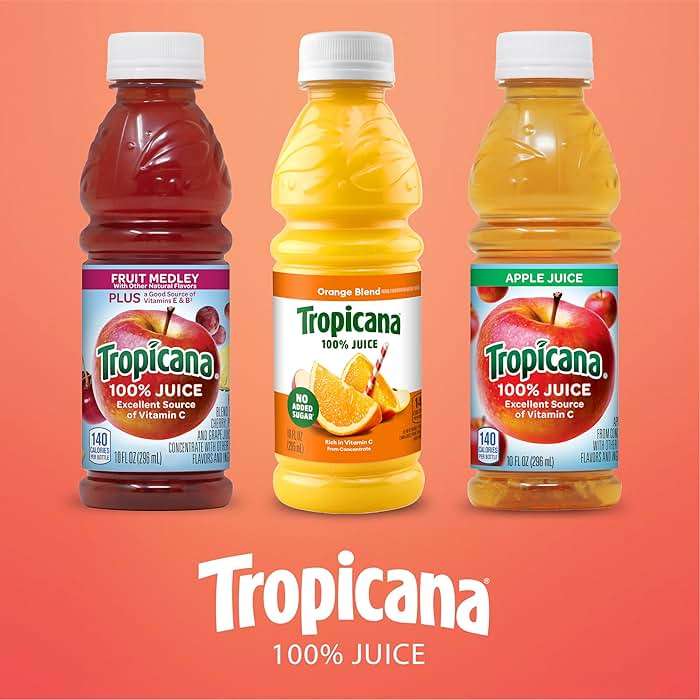 Tropicana 100% Juice 3-flavor Classic Variety Pack,10 Fl Oz (Pack of 24) - Image 6