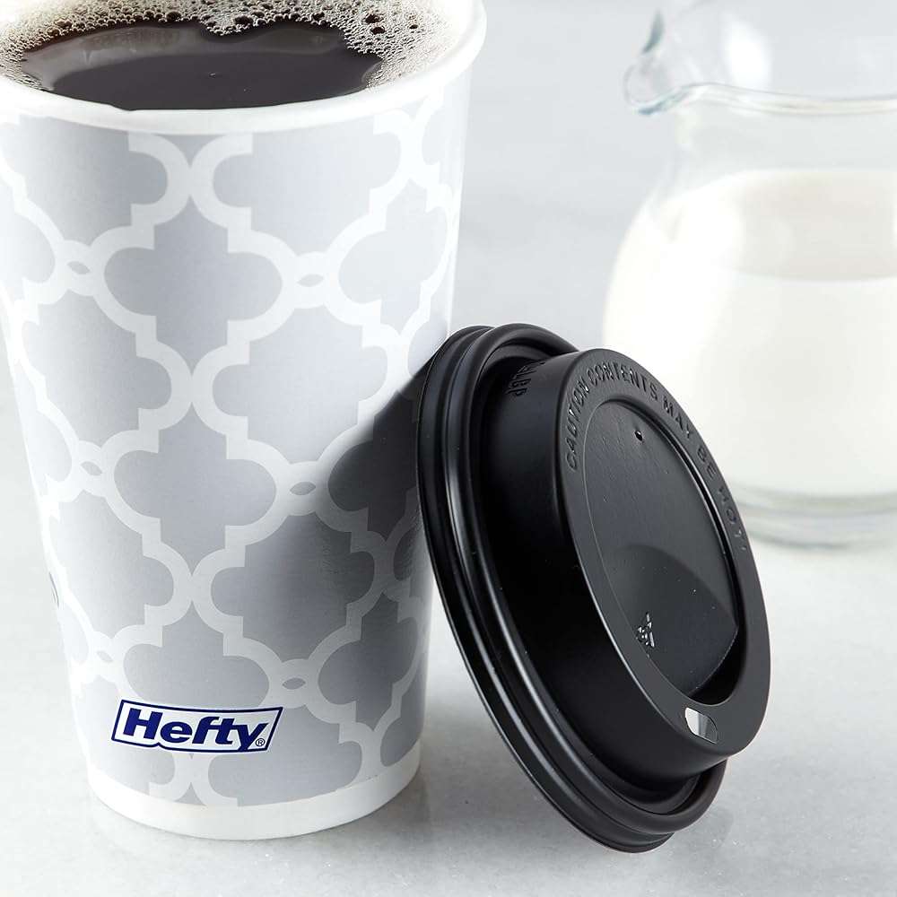 Hefty Disposable Hot Cups with Lids, Insulated Paper Coffee Cups for Tea, Cocoa and Hot Beverages, Leak Resistant Single Use Drink Cups, 16 Ounce, 20 Count - Image 7