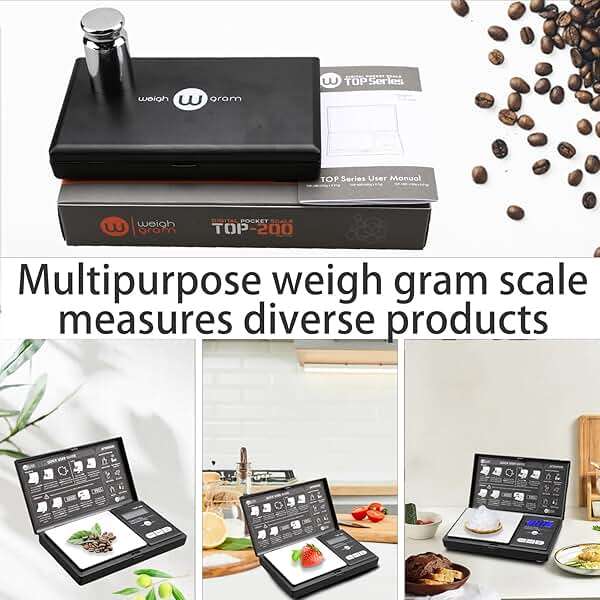 Weigh Gram 200g Digital Pocket Gram Scale 0.01g Accuracy, 200g x 0.01g Mini Digital Grams Scale, Small Food Scale, Jewelry Scale, Ounces Grains Scale With100g Calibration Weight - Image 5