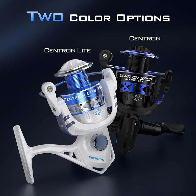 KastKing Centron & Centron Lite Spinning Reels, Size 500 is Perfect for Ice Fishing, Up to 17.5 Max Drag, 5.2:1 Gear Ratio, Ultra Smooth Powerful, CNC Aluminum Spool, 9+1 BB Light Weight - Image 7