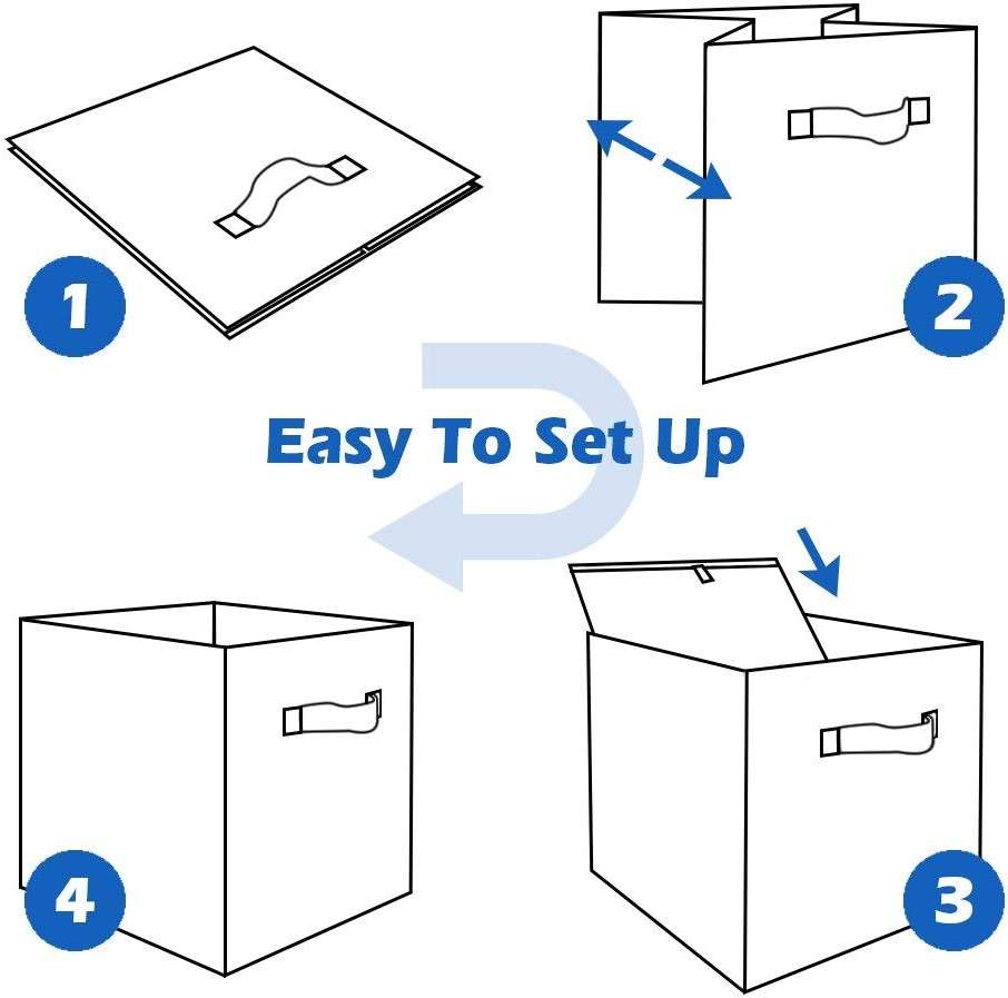 ShellKingdom Storage Bins, Foldable Fabric Storage Cubes And Cloth Storage Organizer Drawer For Closet And Toys Storage, 6 Pack (Lavender) - Image 9
