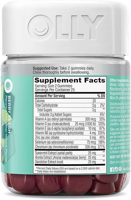 OLLY Flawless Complexion Gummy, Clear and Healthy Skin Support, Vitamins E, A, Zinc, Chewable Supplement, Berry - 50 Count (Pack of 1) - Image 7