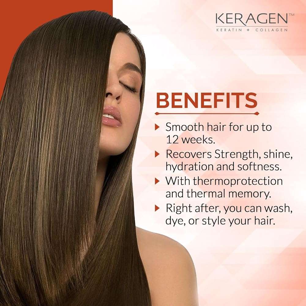 KERAGEN Keratin Smoothing Treatment – Zero-Downtime Straightener, Formaldehyde-Free | Medium to Coarse Hair | Frizz Control, Humidity Resistance, 12-Week Results | Made in USA - Image 2