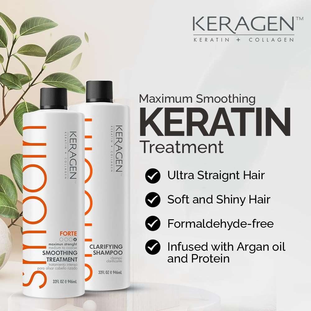 KERAGEN Keratin Smoothing Treatment – Zero-Downtime Straightener, Formaldehyde-Free | Medium to Coarse Hair | Frizz Control, Humidity Resistance, 12-Week Results | Made in USA - Image 4