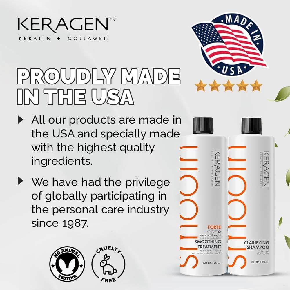 KERAGEN Keratin Smoothing Treatment – Zero-Downtime Straightener, Formaldehyde-Free | Medium to Coarse Hair | Frizz Control, Humidity Resistance, 12-Week Results | Made in USA - Image 8