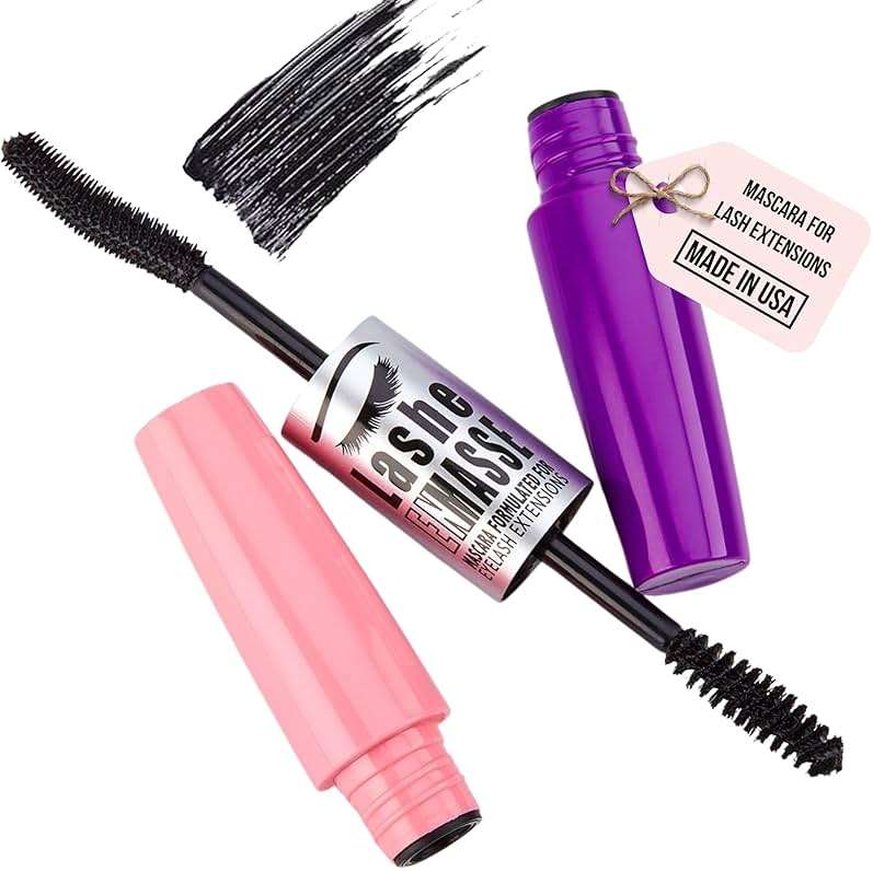 GladGirl | Lashe EnMasse Mascara for Eyelash Extensions | Oil Free Mascara with Dual-Brush Wand | Made in the USA | Vegan & Hypoallergenic - Image 1