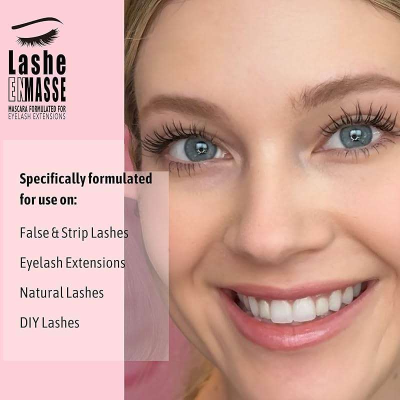 GladGirl | Lashe EnMasse Mascara for Eyelash Extensions | Oil Free Mascara with Dual-Brush Wand | Made in the USA | Vegan & Hypoallergenic - Image 4