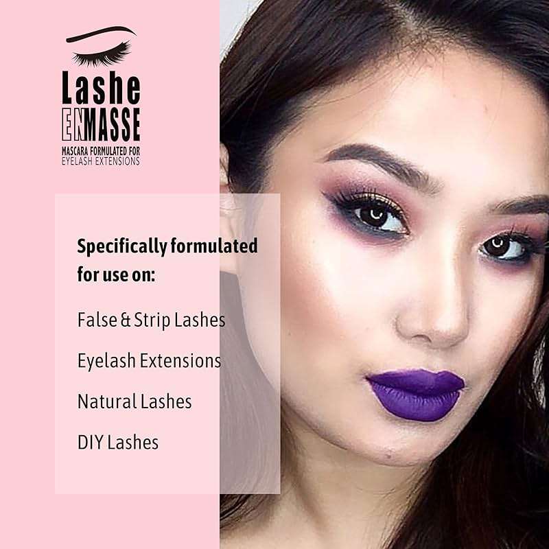 GladGirl | Lashe EnMasse Mascara for Eyelash Extensions | Oil Free Mascara with Dual-Brush Wand | Made in the USA | Vegan & Hypoallergenic - Image 5