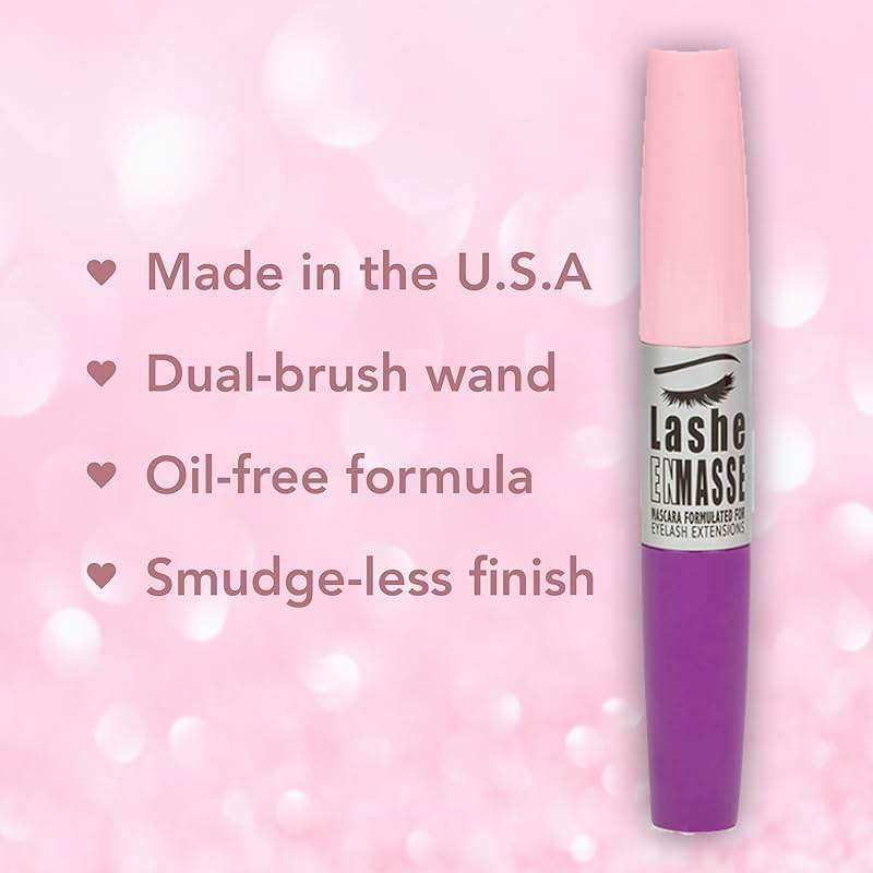 GladGirl | Lashe EnMasse Mascara for Eyelash Extensions | Oil Free Mascara with Dual-Brush Wand | Made in the USA | Vegan & Hypoallergenic - Image 6