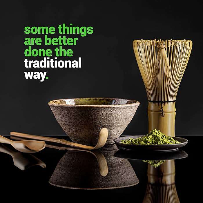 BambooWorx Matcha Whisk Set - (Chasen), Traditional Scoop (Chashaku), Tea Spoon. The Perfect Sets to Prepare a Traditional Cup of Japanese Tea, Handmade from 100% Natural Bamboo - Image 4