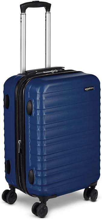 Amazon Basics 21" Hardside Carry-On Luggage with Multi-directional Wheels, Expandable for Up to 25% More Space, Scratch-Resistant Surface, Organized Interior, Navy Blue - Image 1