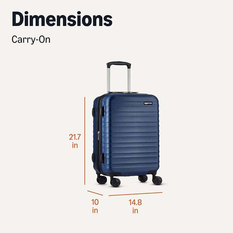 Amazon Basics 21" Hardside Carry-On Luggage with Multi-directional Wheels, Expandable for Up to 25% More Space, Scratch-Resistant Surface, Organized Interior, Navy Blue - Image 6