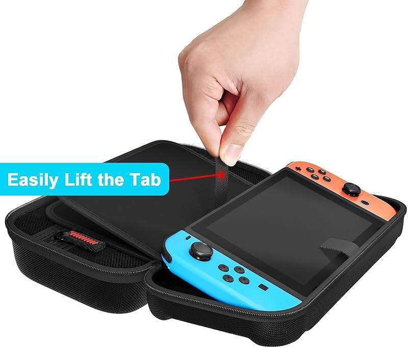 daydayup Switch Carrying Case Compatible with Nintendo Switch/Switch OLED, with 20 Games Cartridges Protective Hard Shell Travel Carrying Pouch for Console & Accessories Playstation Vita Case Black - Image 3