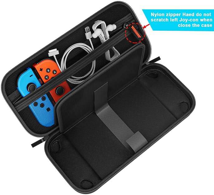daydayup Switch Carrying Case Compatible with Nintendo Switch/Switch OLED, with 20 Games Cartridges Protective Hard Shell Travel Carrying Pouch for Console & Accessories Playstation Vita Case Black - Image 4