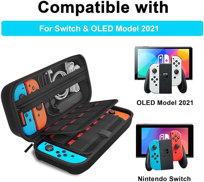 daydayup Switch Carrying Case Compatible with Nintendo Switch/Switch OLED, with 20 Games Cartridges Protective Hard Shell Travel Carrying Pouch for Console & Accessories Playstation Vita Case Black - Image 6