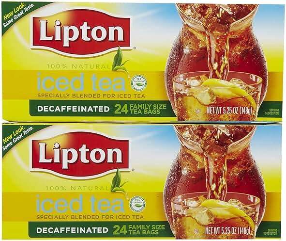 Lipton Iced Tea Decaffeinated, Family Size Tea Bags, 24 Count, Pack of 2 - Image 1
