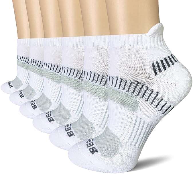 BERING Women's Athletic Running Cushioned Ankle Socks (6 Pairs) - Image 1
