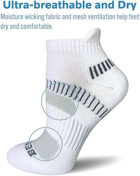 BERING Women's Athletic Running Cushioned Ankle Socks (6 Pairs) - Image 6