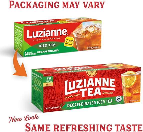 Luzianne Decaffeinated Iced Tea Bags, Family Size, 24ct Box (Pack of 6) - Image 3