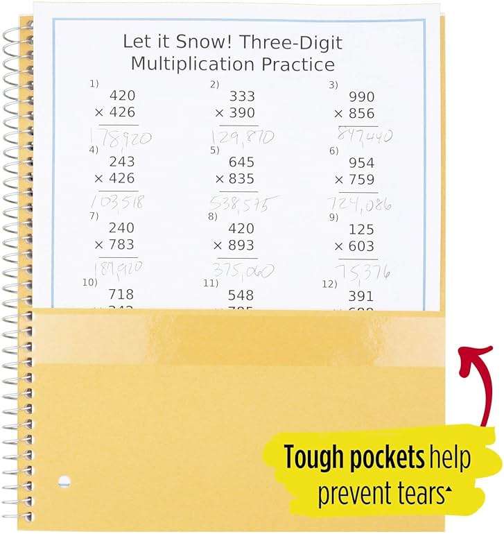 Five Star Spiral Notebooks, 5 Subject, College Ruled Paper, 200 Sheets, 11" x 8-1/2", Teal, Yellow, 2 Pack (73509) - Image 5