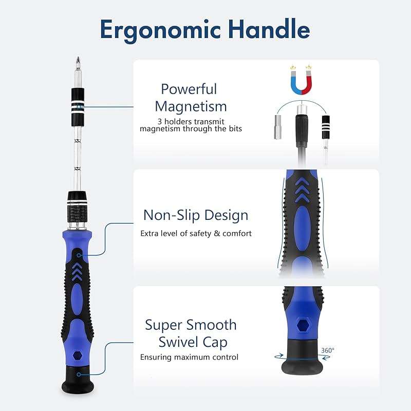 XOOL 82 in 1 Precision Screwdriver Set, Magnetic Electronics Repair Tool Kit with Flexible Shaft and Extension Rod, Compatible for PC, Laptop, iPhone, PS4, PS5, Xbox, Camera, Computer, Tablet - Image 4